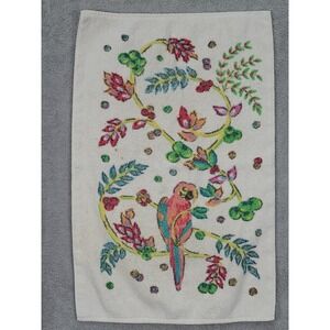 Vintage Cannon Floral Parrot Hand Towel 100% Cotton Made in‎ USA 24X15.5